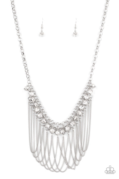 Paparazzi  Necklace -  Flaunt Your Fringe - White