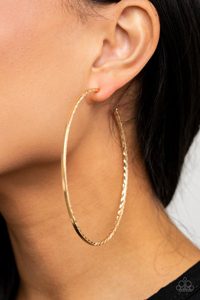 Paparazzi Earrings - Diamondback Diva - Gold