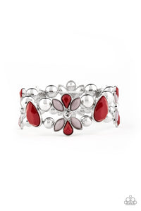 Paparazzi Bracelets -   Fabulously Flourishing - Red