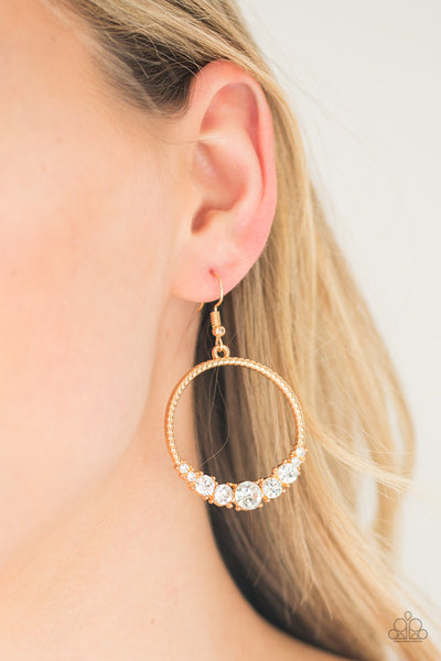 Paparazzi Earrings- Self-Made Millionaire - Gold - SHOPBLINGINGPRETTY