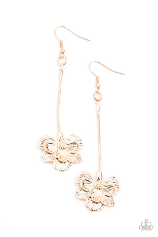 Paparazzi Earrings  -  Opulently Orchid - Rose Gold
