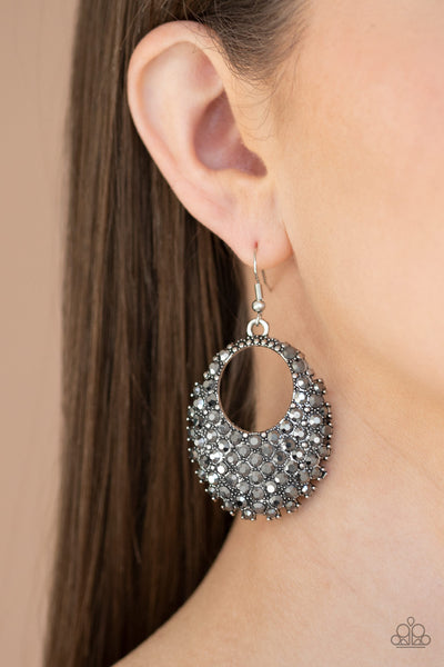 Paparazzi Earrings - Fierce Flash - Silver - SHOPBLINGINGPRETTY