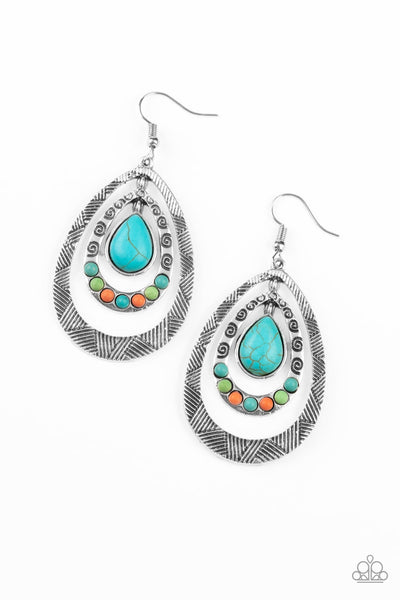 Paparazzi Earrings - Terra Teardrops - Multi