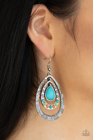 Paparazzi Earrings - Terra Teardrops - Multi