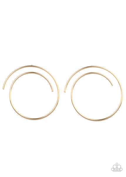 Paparazzi Earrings  - Vogue Vortex - Gold