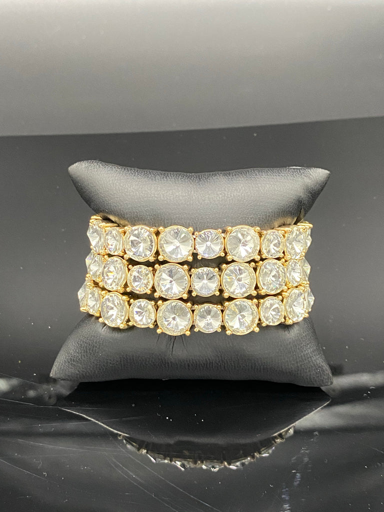 Paparazzi Born to Bedazzle - Gold Rhinestone Stretchy Bracelet | Glam