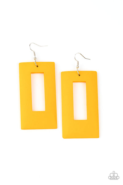 Paparazzi Earrings- Totally Framed - Yellow