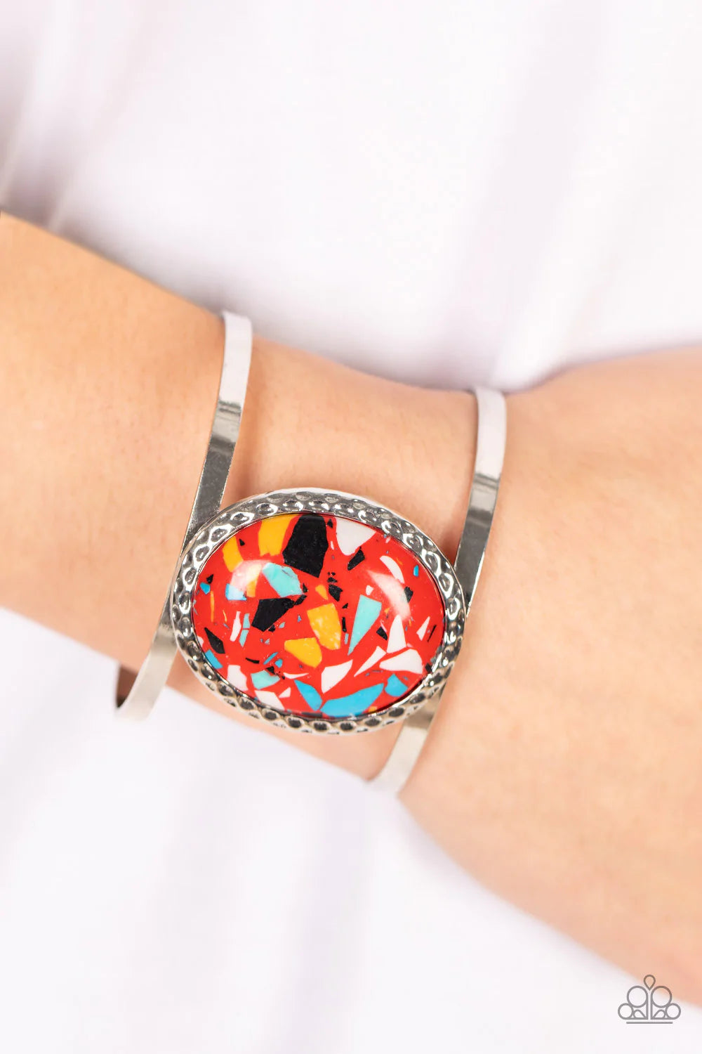 Paparazzi Bracelets -  Tantalizingly Terrazzo - Red