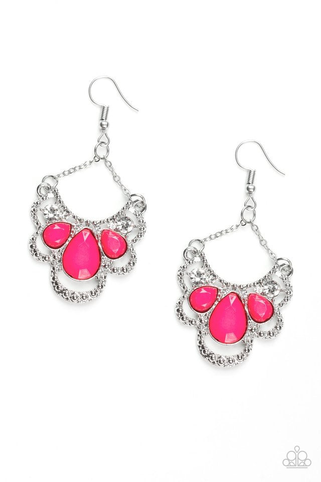 Paparazzi Earrings - Caribbean Royalty - Pink - SHOPBLINGINGPRETTY