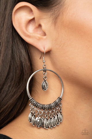 Paparazzi Earrings  -  Metallic Harmony - Silver