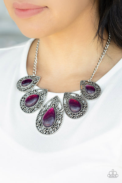 Paparazzi Necklaces -Opal Auras - Purple