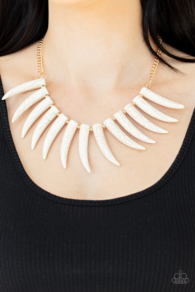 Paparazzi Necklaces - Tusk Tundra - White