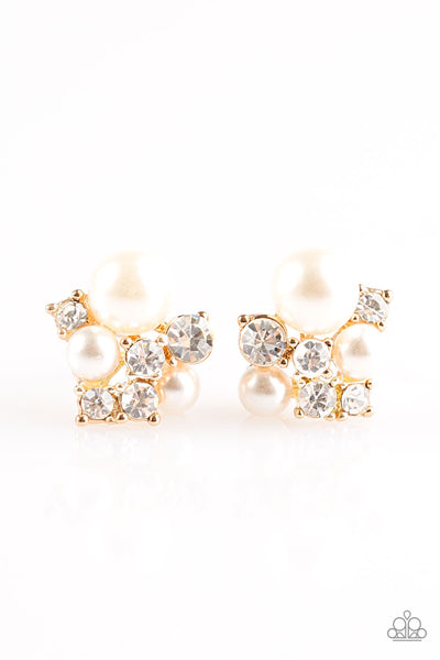 Paparazzi Earrings-The Hostess With The POST-est - Gold Post - SHOPBLINGINGPRETTY