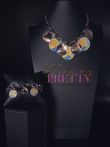 Paparazzi Bracelet & Necklace Set - Teasingly Tie Dye Bracelet & Tie Dye Drama Necklace - Yellow
