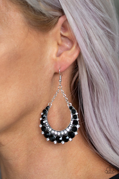 Paparazzi Earrings - Once In A SHOWTIME - Black - SHOPBLINGINGPRETTY