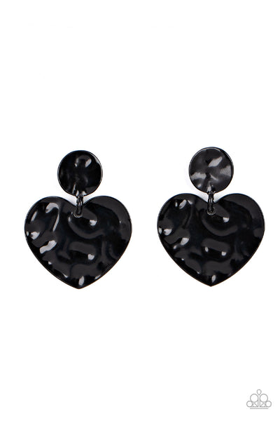 Paparazzi Earrings - Just a Little Crush - Black