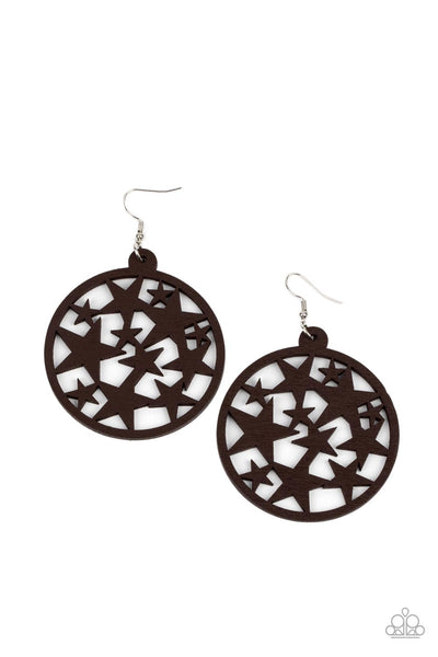 Paparazzi Earrings - Cosmic Paradise - Brown