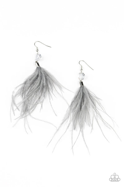 Paparazzi Earrings - Feathered Flamboyance - Silver