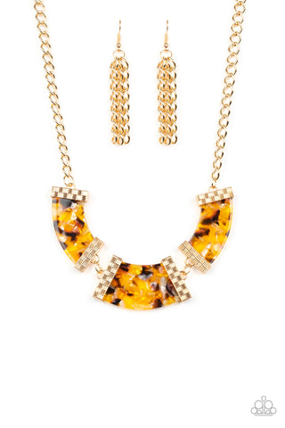 Paparazzi Necklace - HAUTE-Blooded - Yellow - SHOPBLINGINGPRETTY