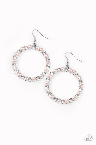 Paparazzi  Earrings -  Pearl Palace - Pink - SHOPBLINGINGPRETTY