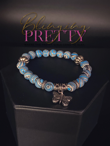 Paparazzi Bracelet - Butterfly Wishes - Blue
