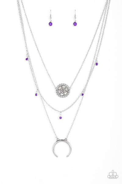 Paparazzi Necklace - Lunar Lotus - Purple