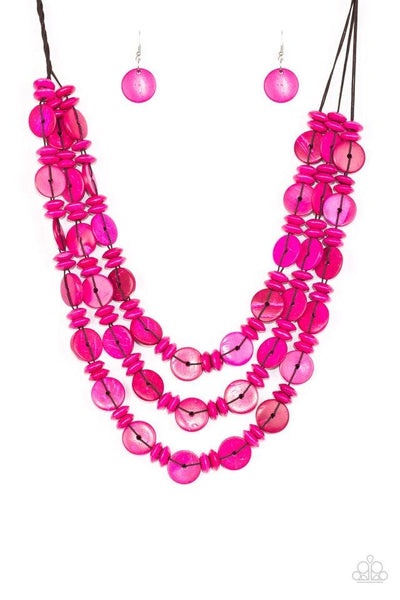 Paparazzi Necklaces - Barbados Bopper - Pink