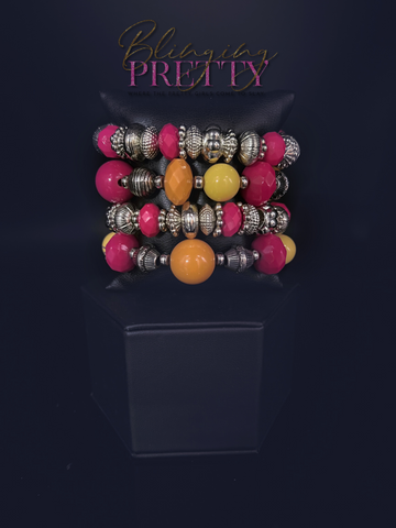 Paparazzi Bracelets Set - Live Life To The COLOR-fullest - Pink & Day Trip Discovery - Multi