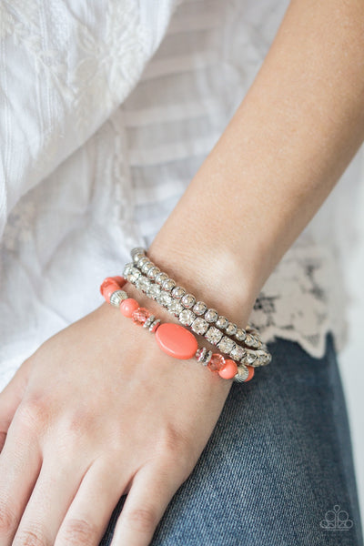 Paparazzi Bracelet- Modestly Madonna - Orange - SHOPBLINGINGPRETTY