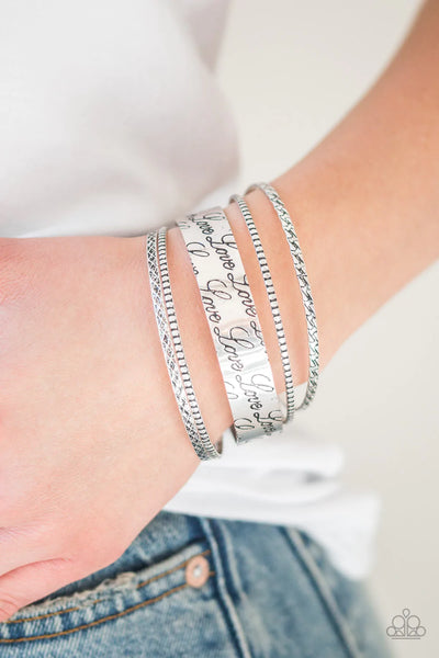 Paparazzi Bracelet -Literally Loveable - Silver