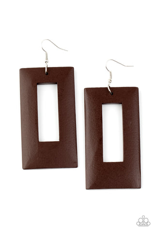 Paparazzi Earrings -  Totally Framed - Brown