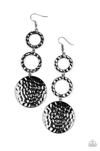 Paparazzi Earrings -  Blooming Baubles - Black