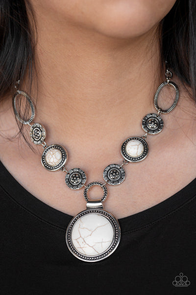 Paparazzi Necklaces - Sedona Drama - White