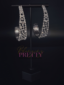 Paparazzi Earrings -  Cold as Ice - White (April 2022 Life Of The Party)