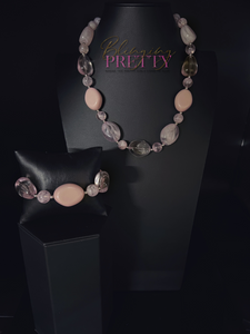 Paparazzi Necklace & Bracelet Set - Pink