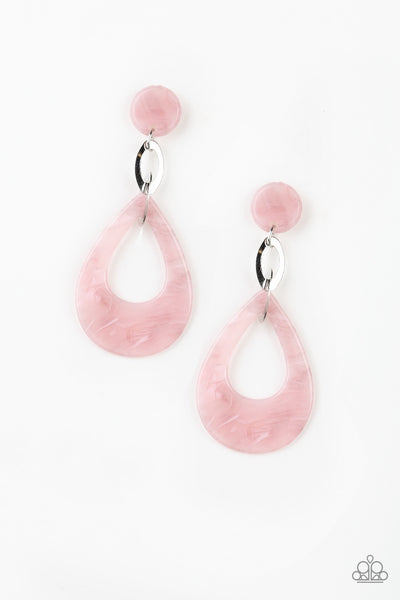 Paparazzi Earrings- Beach Oasis - Pink - SHOPBLINGINGPRETTY