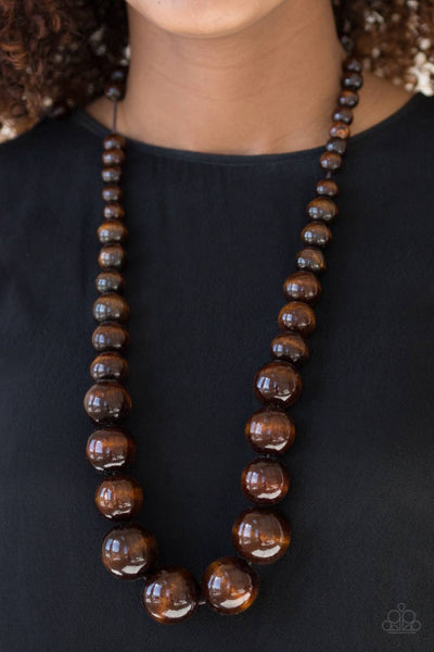 Paparazzi Necklace-  Effortlessly Everglades - Brown - SHOPBLINGINGPRETTY