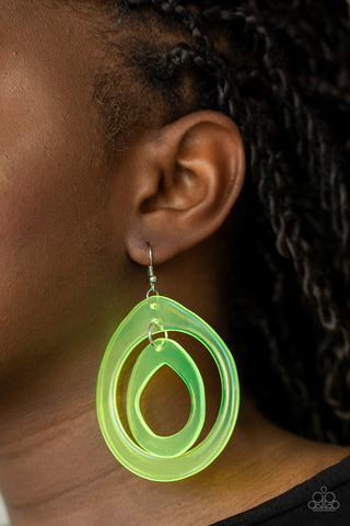 Paparazzi Earrings  - Show Your True NEONS - Yellow