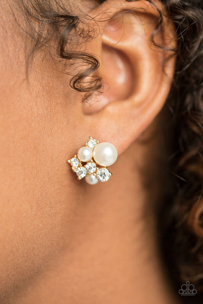 Paparazzi Earrings-The Hostess With The POST-est - Gold Post - SHOPBLINGINGPRETTY