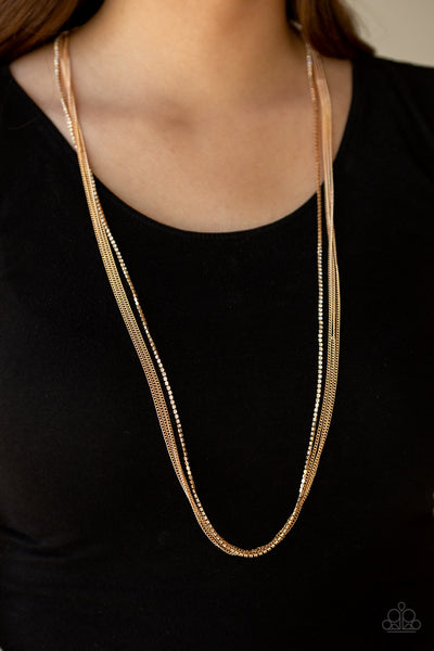 Paparazzi Necklace - SLEEK and Destroy - Gold - SHOPBLINGINGPRETTY