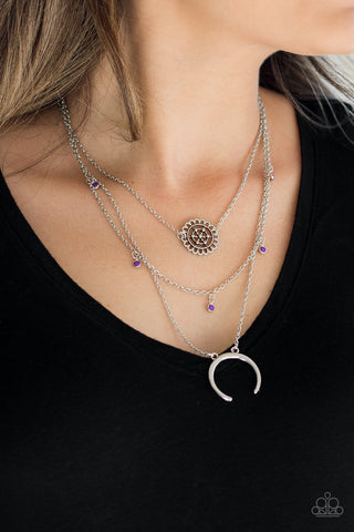 Paparazzi Necklace - Lunar Lotus - Purple