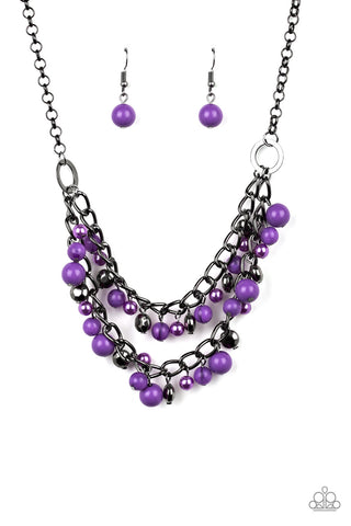 Paparazzi Necklace -   Watch Me Now - Purple - SHOPBLINGINGPRETTY