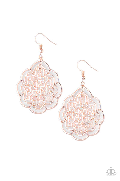 Paparazzi Earrings -  Tour de Taj Mahal - Rose Gold