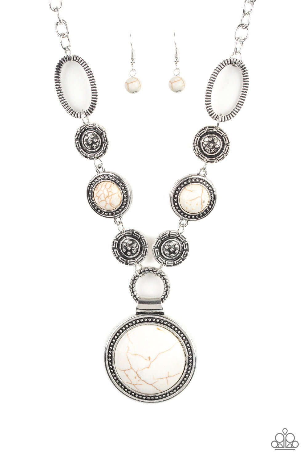 Paparazzi Necklaces - Sedona Drama - White