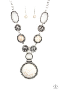 Paparazzi Necklaces - Sedona Drama - White