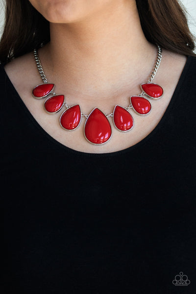 Paparazzi Necklace - Drop Zone - Red - SHOPBLINGINGPRETTY