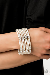 Paparazzi Bracelet- Get In Line - White Pearls Convention 2019 - SHOPBLINGINGPRETTY