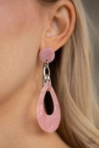 Paparazzi Earrings- Beach Oasis - Pink - SHOPBLINGINGPRETTY