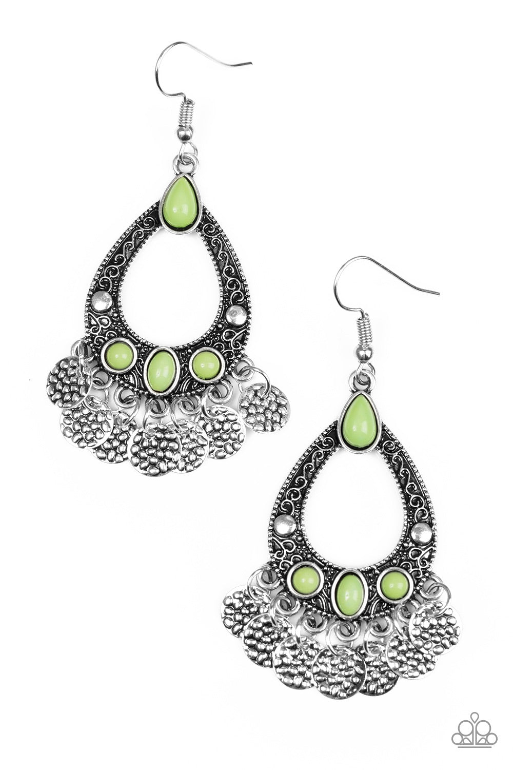 Paparazzi Earrings -  Island Escapade - Green - SHOPBLINGINGPRETTY