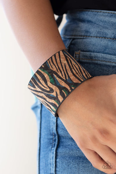 Paparazzi  Bracelet-  Show Your True Stripes - Blue (April 2020 Life Of The Party) - SHOPBLINGINGPRETTY